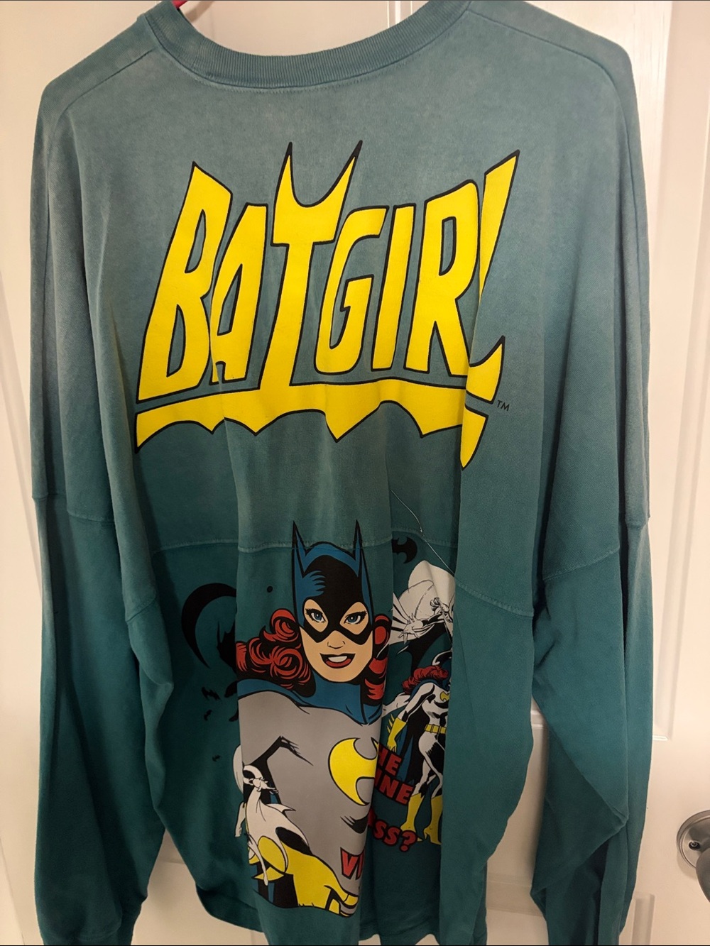 Batgirl Teal Graphic Long-Sleeve Jersey Top